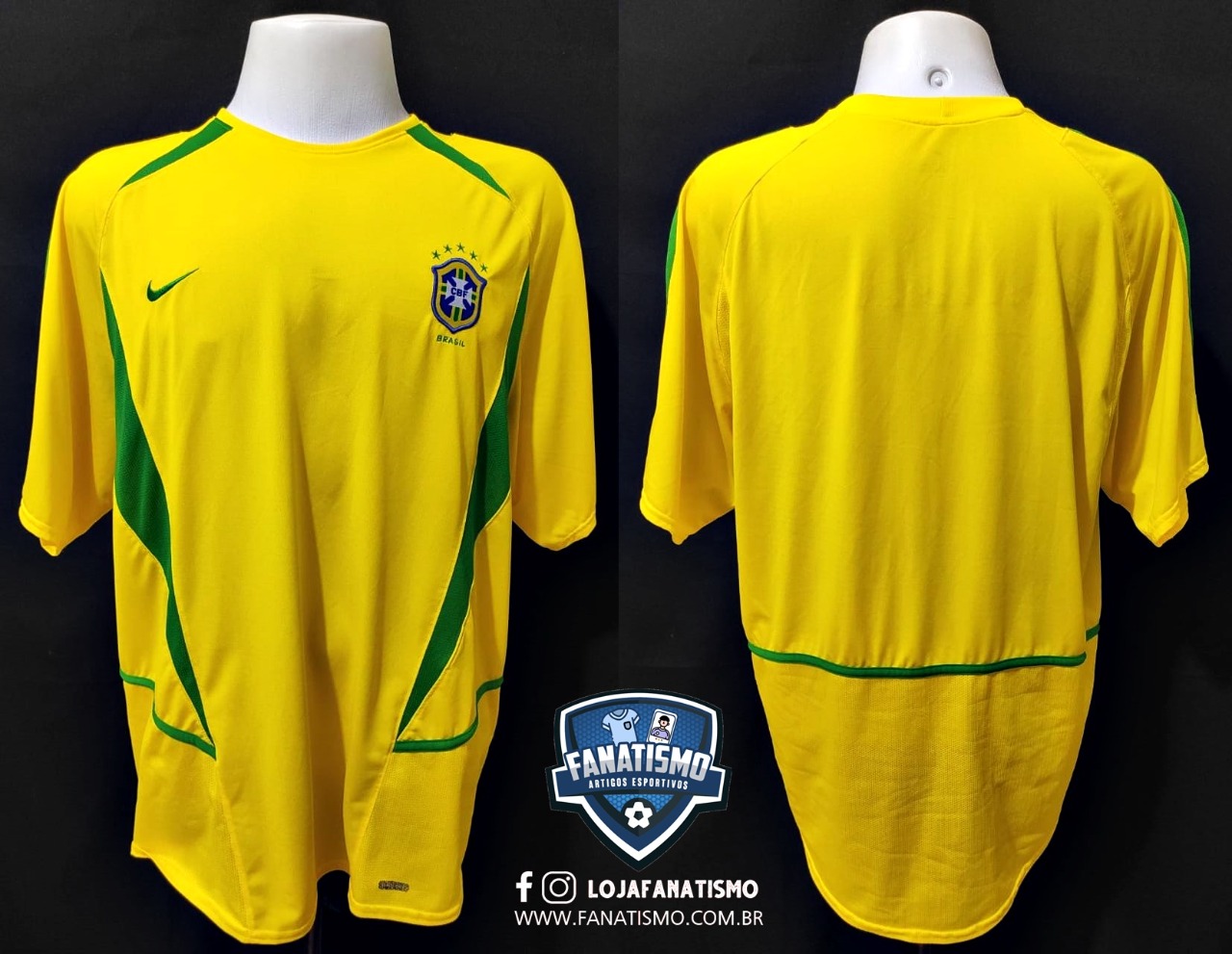 Camisa da Seleção Brasileira Oficial I Nike 2002 S/Nº GG - Fanatismo