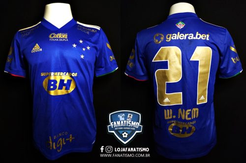 Camisa do Cruzeiro Oficial I Adidas 2021 #21 W. Nem Usada em Jogo vs. Vasco P