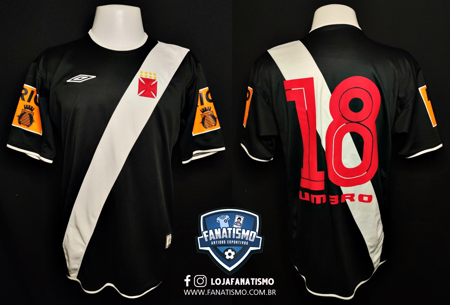 Camisa do Vasco Oficial I Umbro 2004 #18 Usada em Jogo G