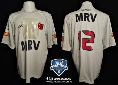Camisa do Vasco Oficial Goleiro Cinza Reebok 2008 #12 Roberto Usada em Jogo GG