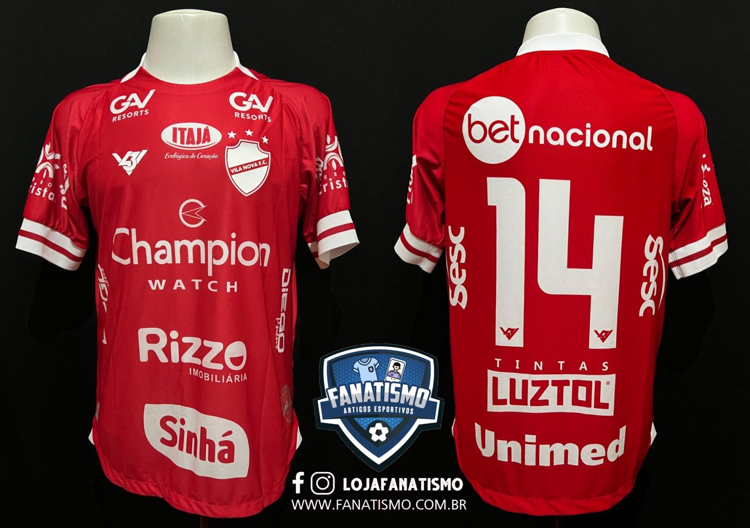 Camisa Do Vila Nova Oficial I V43 2022 #14 Romário Usada Em Jogo Vs ...