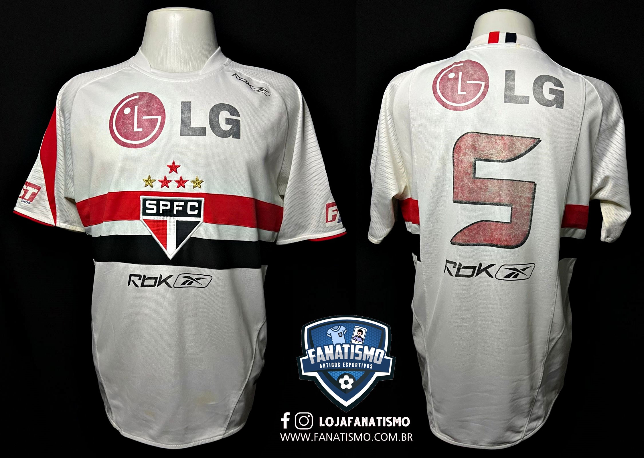 Camisa do São Paulo Oficial I Reebok 2006 #5 G