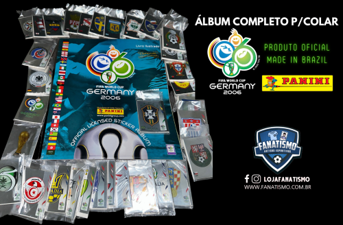 Álbum da Copa do Mundo 2006 Oficial Panini Completo P/Colar