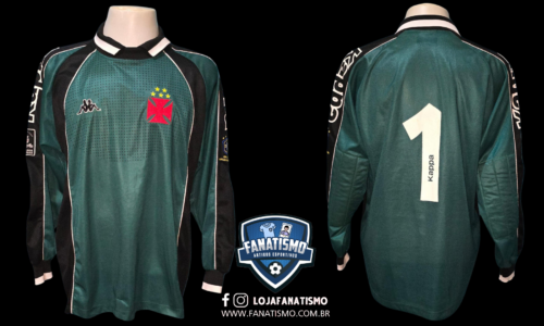 Camisa do Vasco Oficial Goleiro Manga Longa Kappa 1998 #1 Carlos Germano Usada em Jogo GG