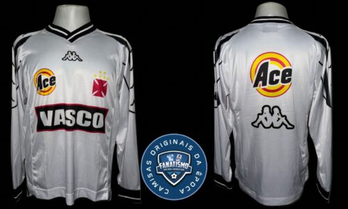 Camisa do Vasco Oficial Treino Manga Longa Branca Kappa 1999