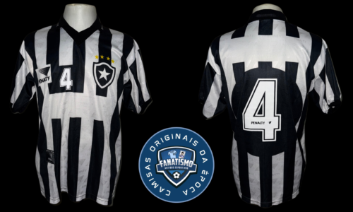 Camisa do Botafogo Oficial I Futsal Penalty 1998 #4 Usada em Jogo G