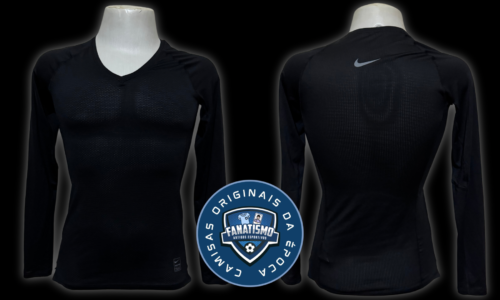 Camisa Segunda Pele Oficial Manga Longa Goleiro Preta Nike Nova M