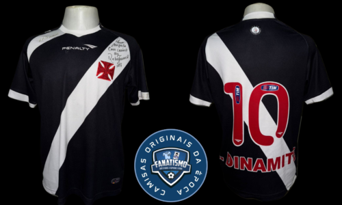 Camisa do Vasco Oficial I Penalty 2013 #10 Roberto Dinamite Autografada G