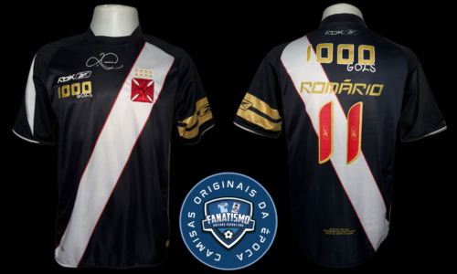 Camisa do Vasco Oficial I Reebok 2007 #11 Romário '1000 Gols' G
