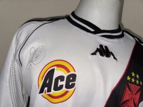 Camisa do Vasco Oficial II Kappa 1999/2000 #4 Usada em Jogo Autografada G - Image 3