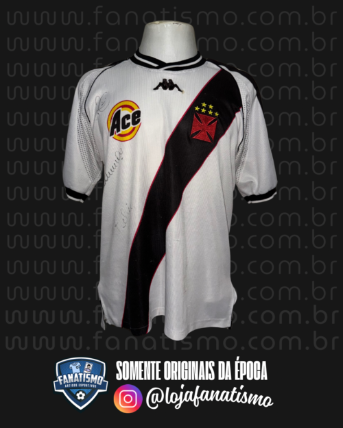 Camisa do Vasco Oficial II Kappa 1999/2000 #4 Usada em Jogo Autografada G