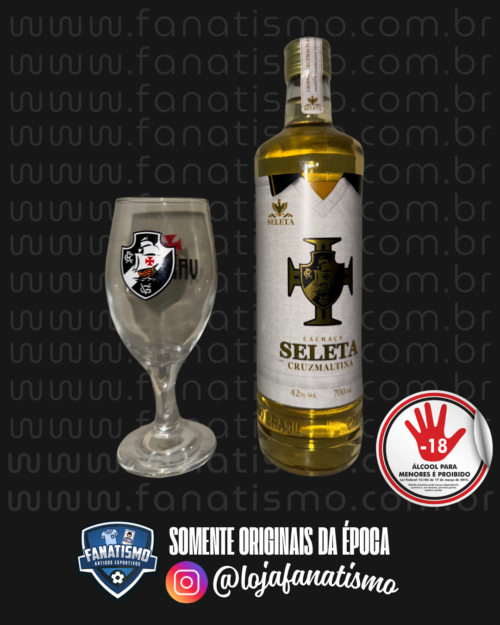 Kit Cachaça Seleta Cruzmaltina + Taça Windson Vasco