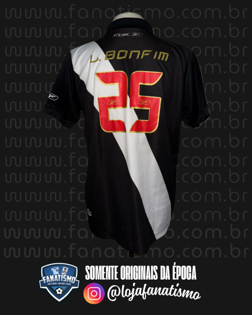 Camisa do Vasco Oficial I Jogos Internacionais Reebok 2007 #25 L. Bonfim De Jogo G - Imagem 2