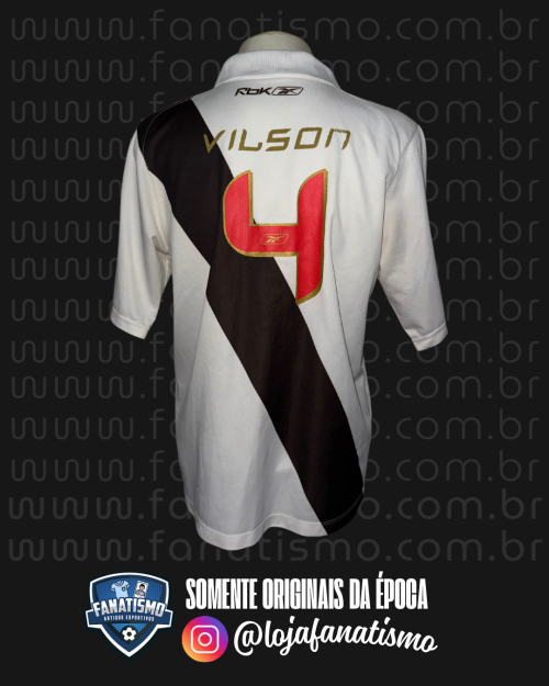 Camisa do Vasco Oficial II Jogos Internacionais Reebok 2007 #4 Vilson Usada em Jogo G - Imagem 2
