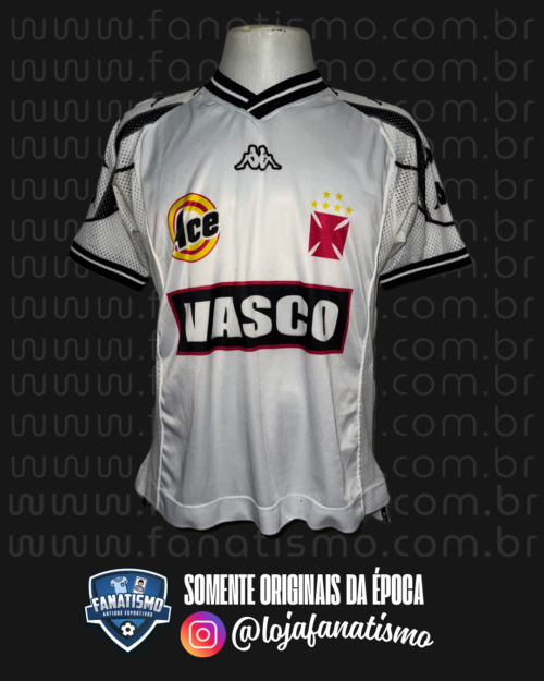 Camisa do Vasco Oficial Treino Branca Kappa 1999/2000 Autografada Carlos Germano