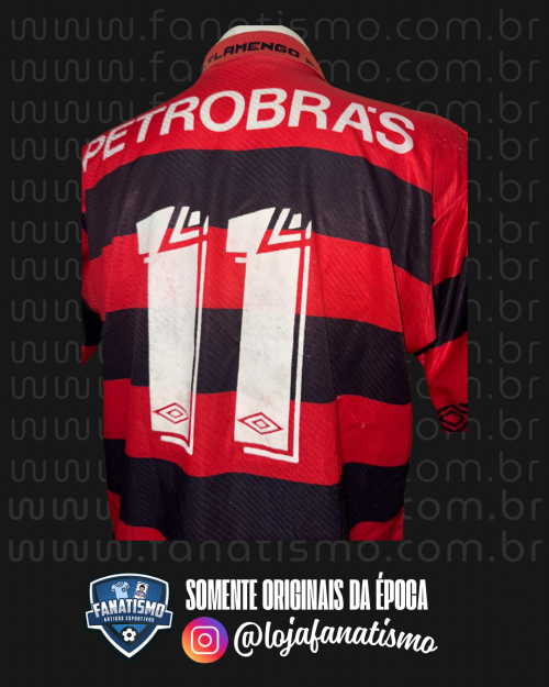 Camisa do Flamengo Oficial I Umbro 1994/1995 #11 Romário G - Imagem 5