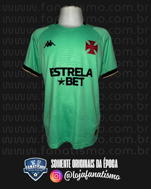 Camisa do Vasco Oficial Goleiro Verde Kappa 2023/2024 #36 Allan Vitor Preparada G
