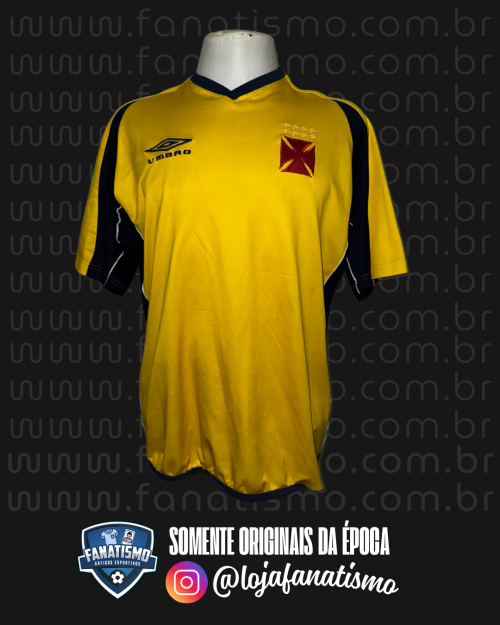 Camisa do Vasco Oficial Goleiro Amarela Umbro 2003 #1 Fábio