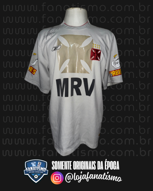 Conjunto (Camisa + Short) do Vasco Oficial Goleiro Cinza Reebok 2008 #1 Tiago Usada em Jogo G