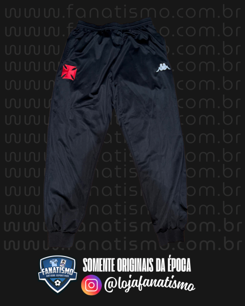 Calça do Vasco Oficial Moletom Kappa 2023 C/Bolsos GG