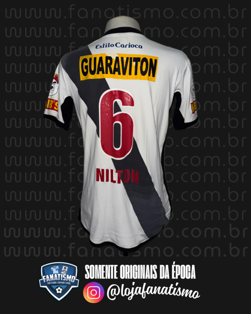Camisa do Vasco Oficial II “Tampão” Estilo Carioca 2009 #6 Nilton Usada em Jogo Único - Imagem 2