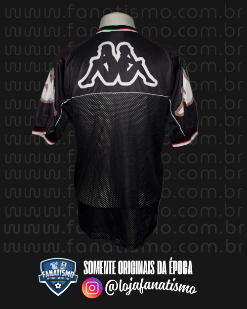 Camisa do Vasco Oficial Treino Preta Kappa 1998 #4 Felipe Usada em Treino G - Imagem 2