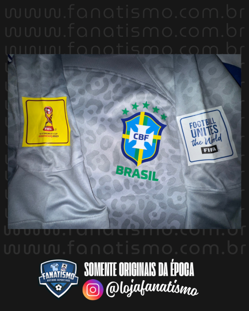 Camisa da Seleção Brasileira Oficial Goleiro Cinza Nike 2023 #1 Phillipe Gabriel Usada em Jogo vs. Irã no Mundial Sub-17 G - Imagem 3