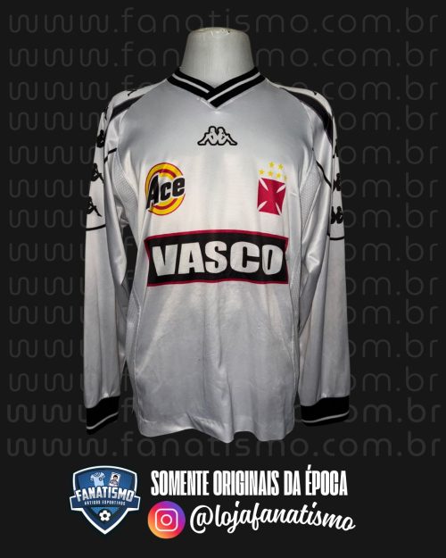 Camisa do Vasco Oficial Treino Manga Longa Branca Kappa 1999/2000 G