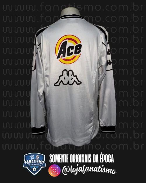 Camisa do Vasco Oficial Treino Branca Manga Longa Kappa 1999/2000 #14 Usada por Atleta G - Imagem 2