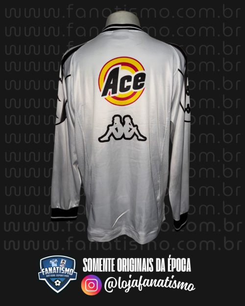 Camisa do Vasco Oficial Treino Manga Longa Branca Kappa 1999/2000 G - Imagem 2