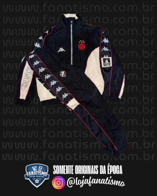 Agasalho (Jaquete + Calça) do Vasco Oficial Viagem Kappa 1998 G
