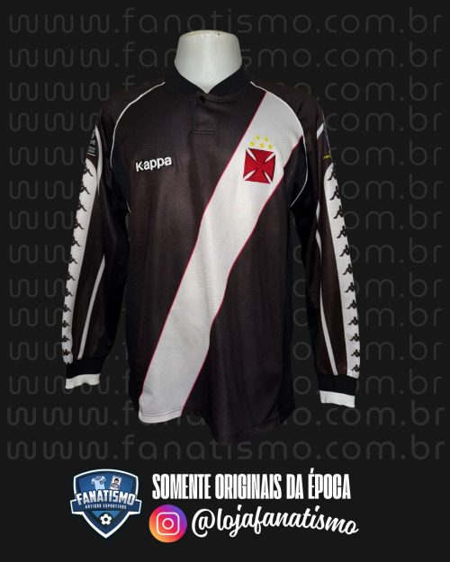 Camisa do Vasco Oficial I Manga Longa Kappa 1998 #22 Luiz Cláudio De Jogo vs. Real Madrid G