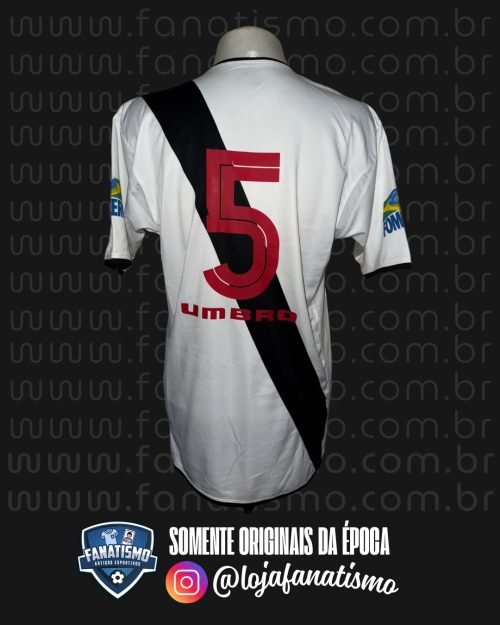 Camisa do Vasco Oficial II Umbro 2003 #5 Da Silva Usada em Jogo Único ‘Fome Zero’ - Imagem 2
