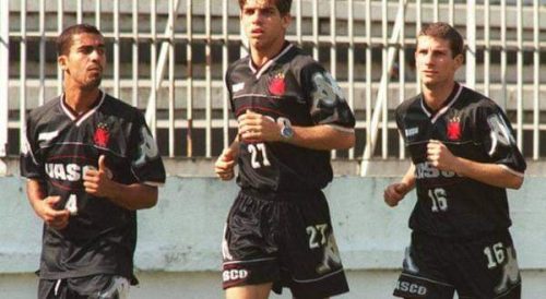 Camisa do Vasco Oficial Treino Preta Kappa 1998 #4 Felipe Usada em Treino G - Imagem 3