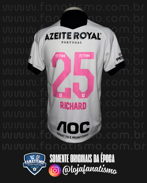 Camisa do Vasco Oficial III Diadora 2019 #25 Richard Usada em Jogo Outubro Rosa M - Imagem 2