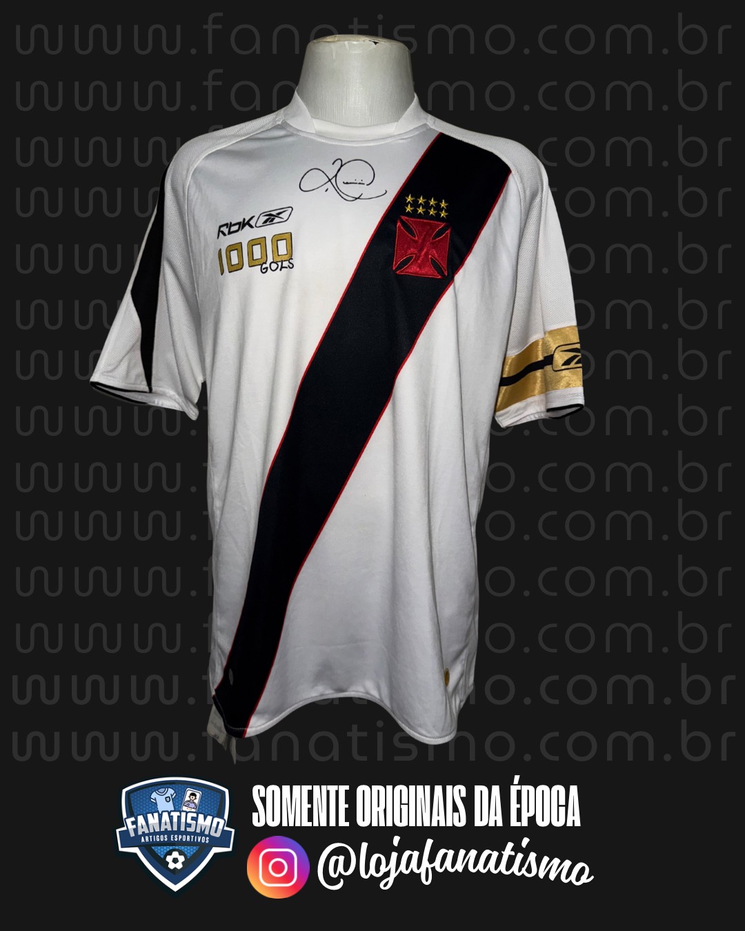Camisa do Vasco Oficial II Reebok 2007 #11 Romário Edição Limitada '1000 Gols' Nova GG