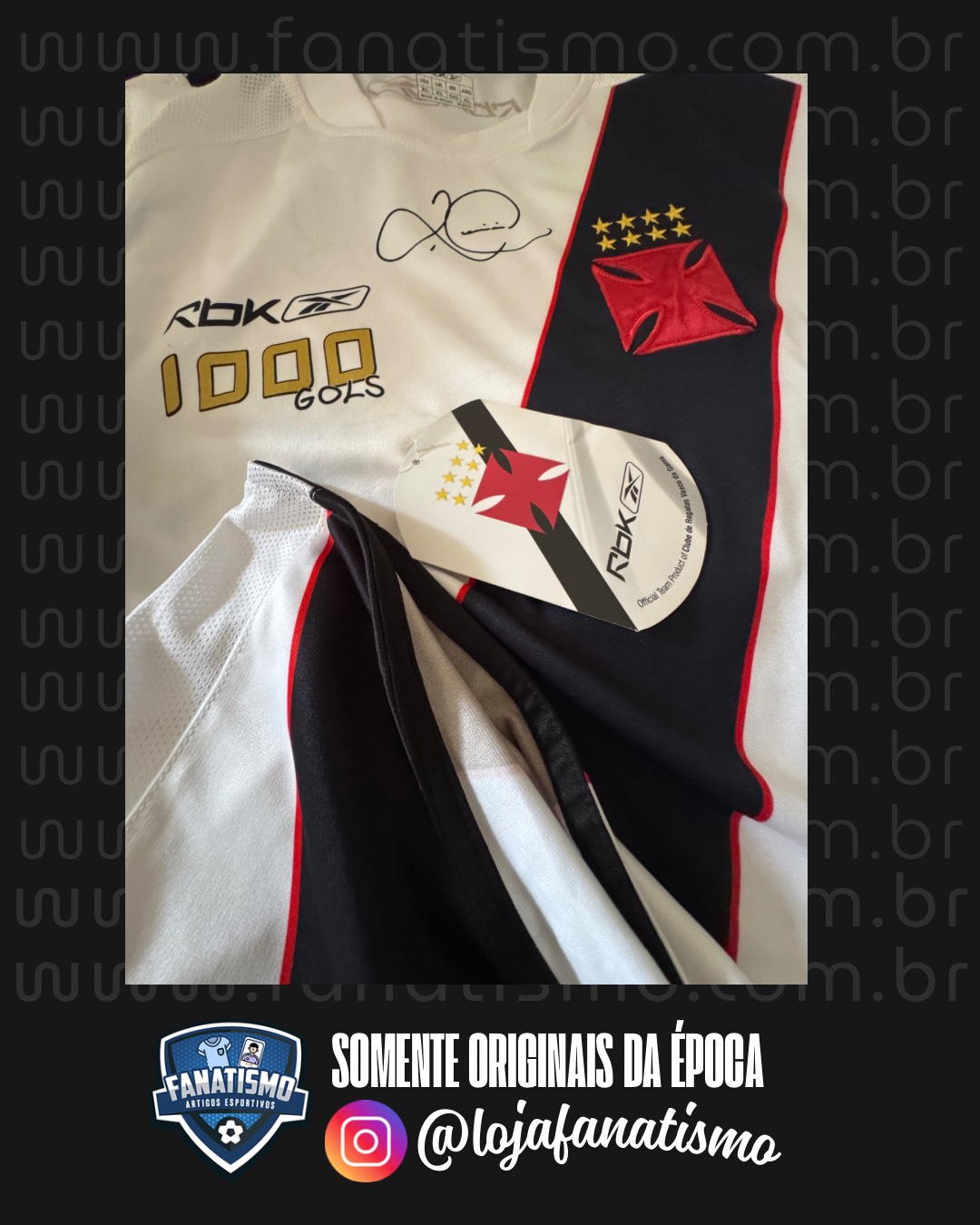 Camisa do Vasco Oficial II Reebok 2007 #11 Romário Edição Limitada '1000 Gols' Nova GG - Imagem 3