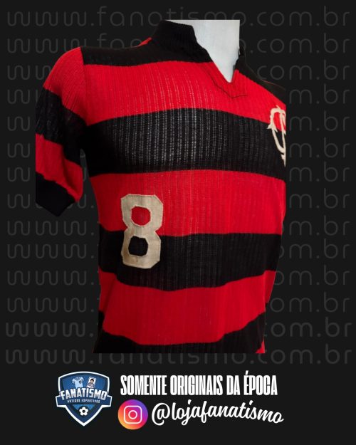 Camisa do Flamengo Oficial I Doria 1976 #8 Adílio Usada em Jogo - Imagem 4