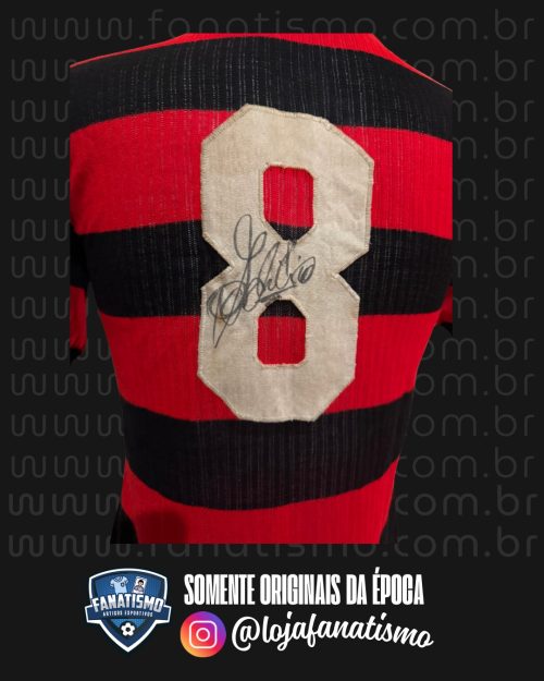 Camisa do Flamengo Oficial I Doria 1976 #8 Adílio Usada em Jogo - Imagem 3