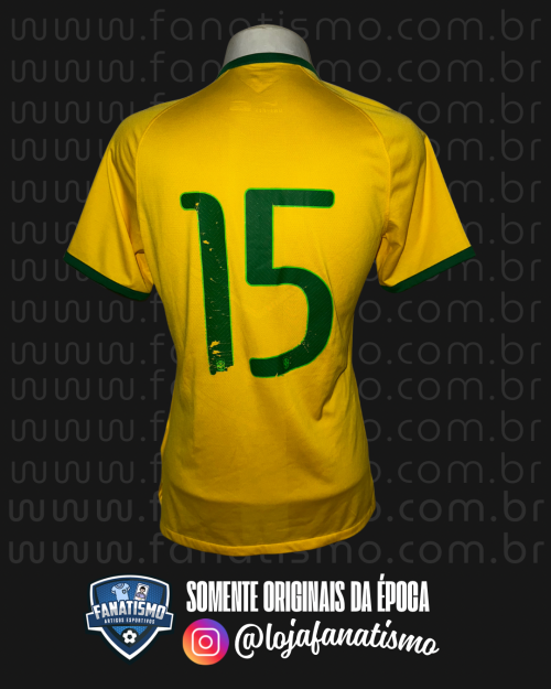 Camisa da Seleção Brasileira Oficial I Nike 2014 #15 De Jogo M - Imagem 2