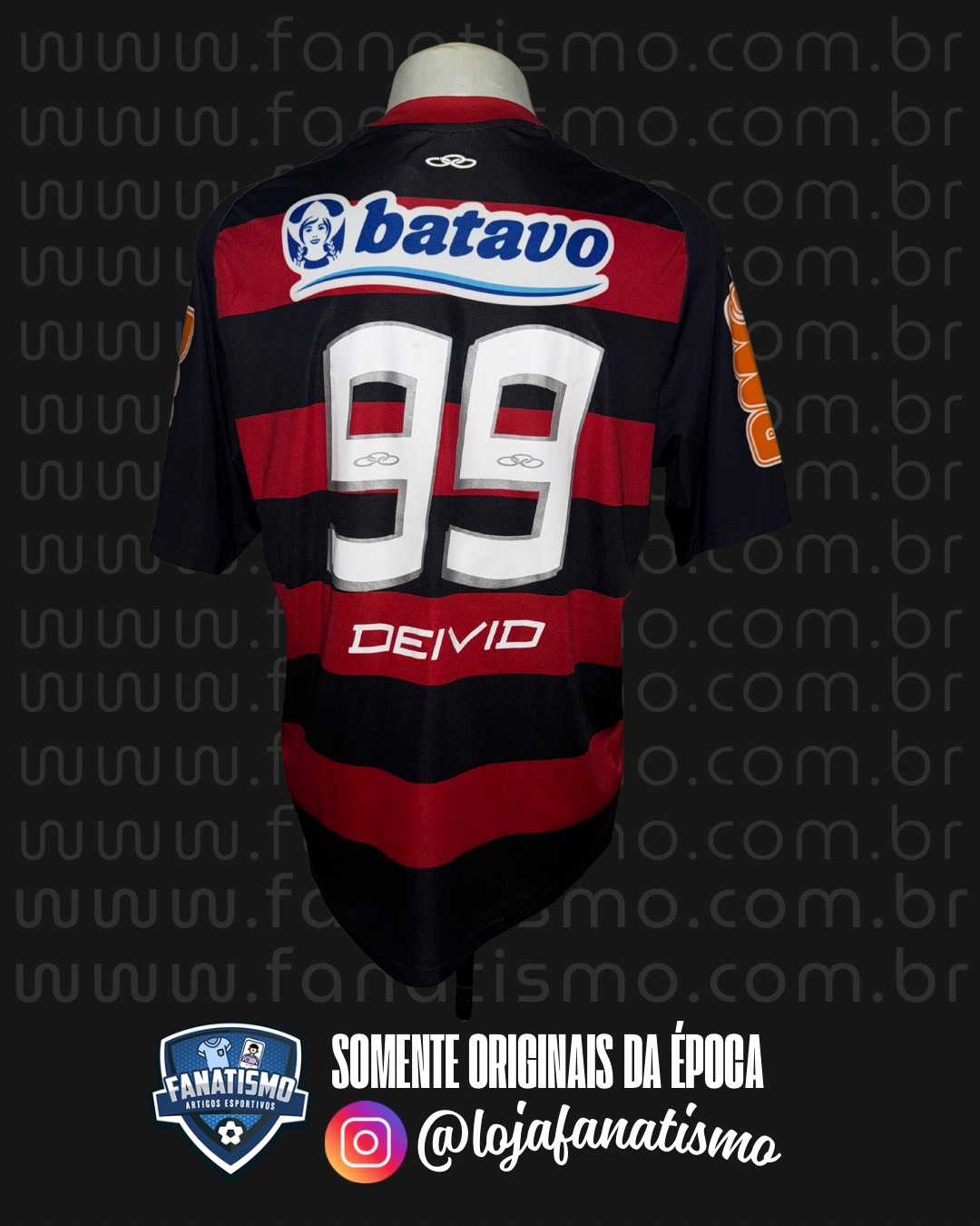 Camisa do Flamengo Oficial I Olympikus 2010 #99 David Usada em Jogo G - Imagem 2