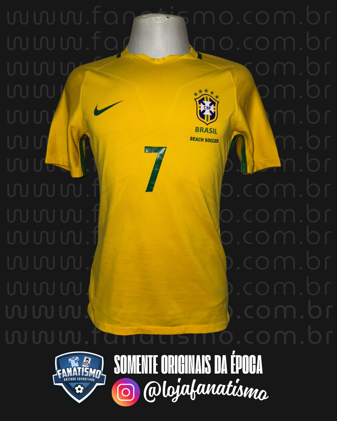 Camisa da Seleção Brasileira Oficial I Beach Soccer Nike 2016 #7 Balinha Usada em Jogo