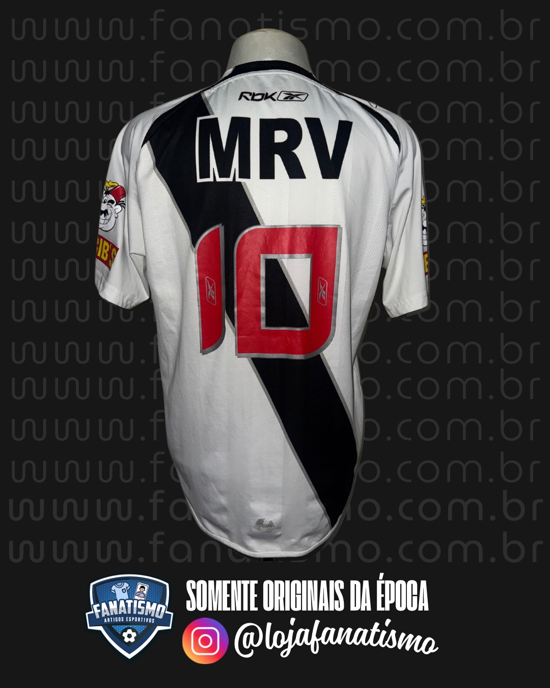 Camisa do Vasco Oficial II Reebok 2008 #10 Edmundo G - Imagem 2