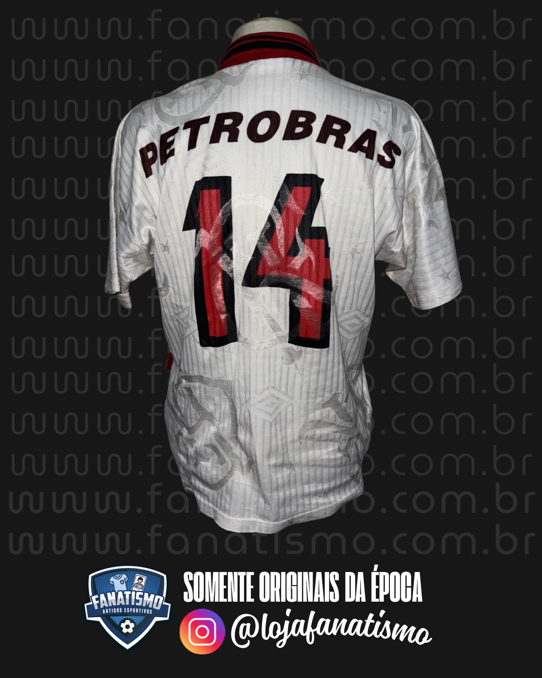 Camisa do Flamengo Oficial II Umbro 1997/1998 #14 Usada em Jogo - Imagem 2