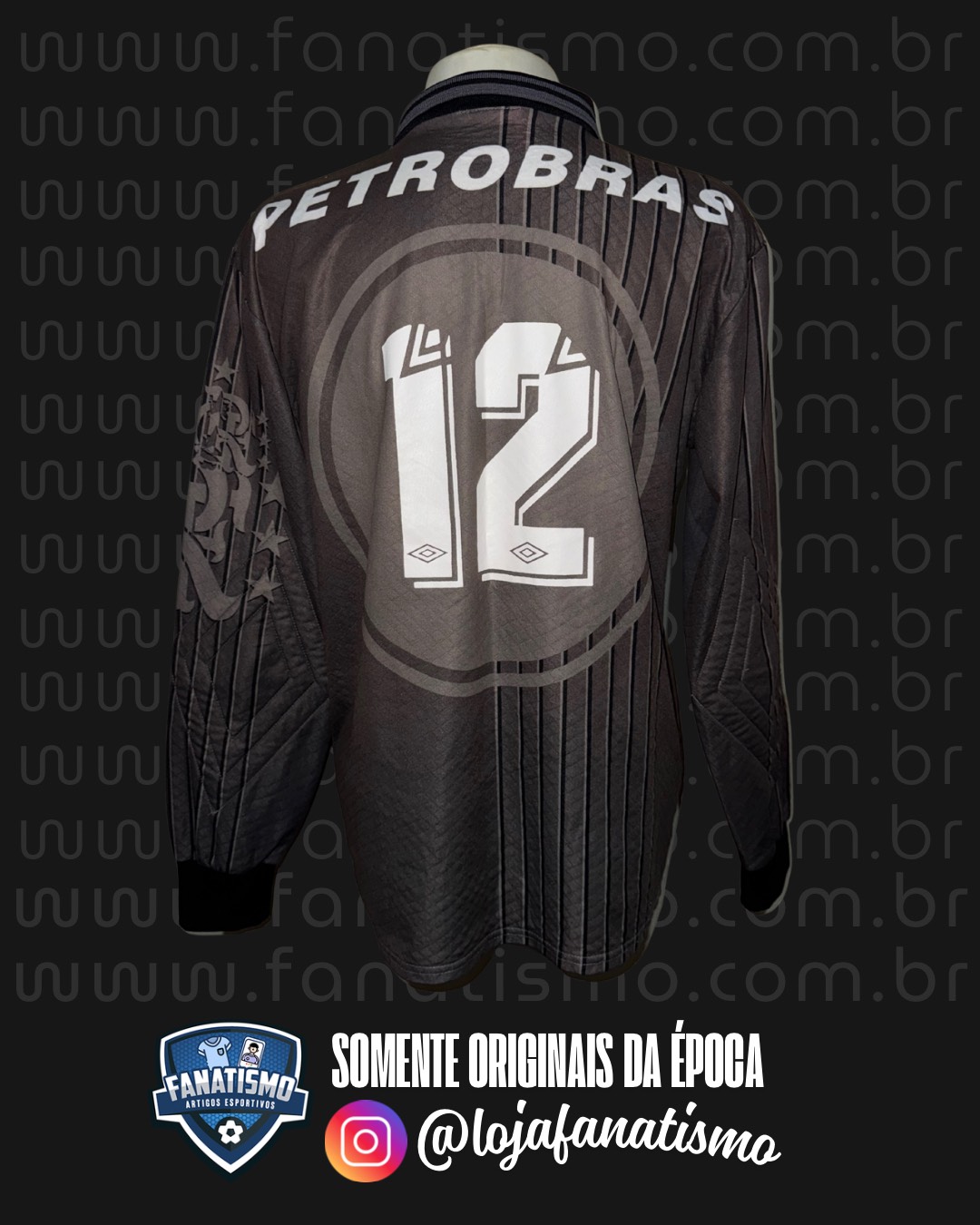 Camisa do Flamengo Oficial Goleiro Umbro 1997/1998 #12 Usada em Jogo (Autógrafo Zico) - Imagem 2
