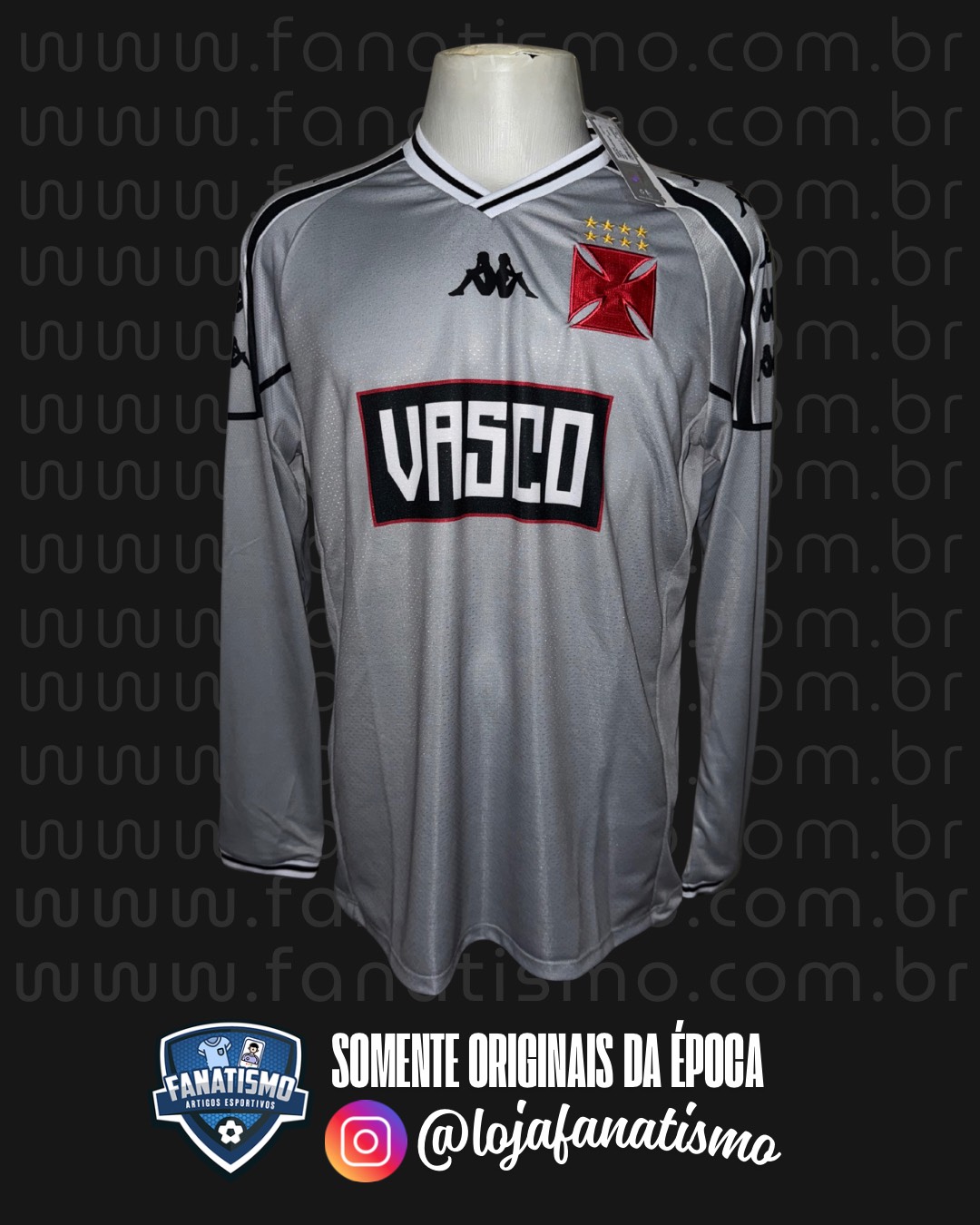 Camisa do Vasco Oficial Manga Longa Aquecimento Kappa 2025 Nova