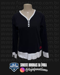 Camisa do Vasco Oficial Retrô Manga Longa Penalty Camisas Negras Feminina M