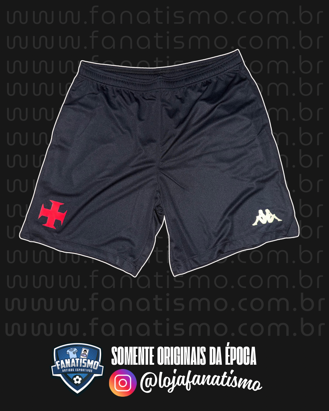 Bermuda do Vasco Oficial Treino Comissão Técnica Kappa 2025 C/Bolsos Nova