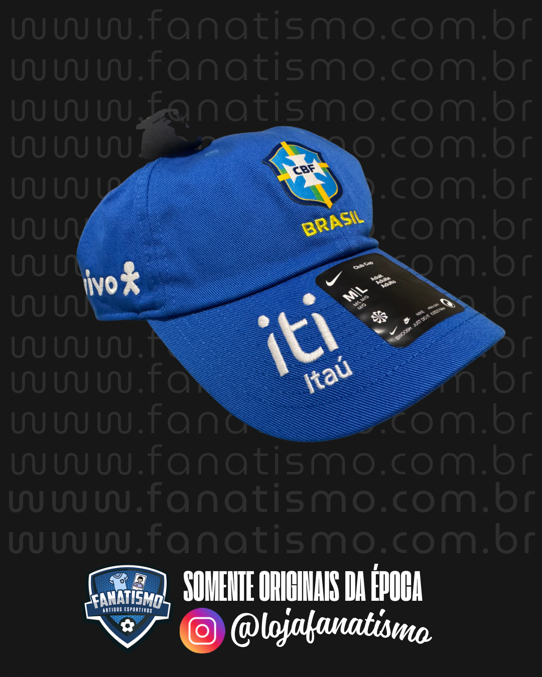 Boné da Seleção Brasileira Oficial Azul Nike 2023/2024 Novo - Imagem 2