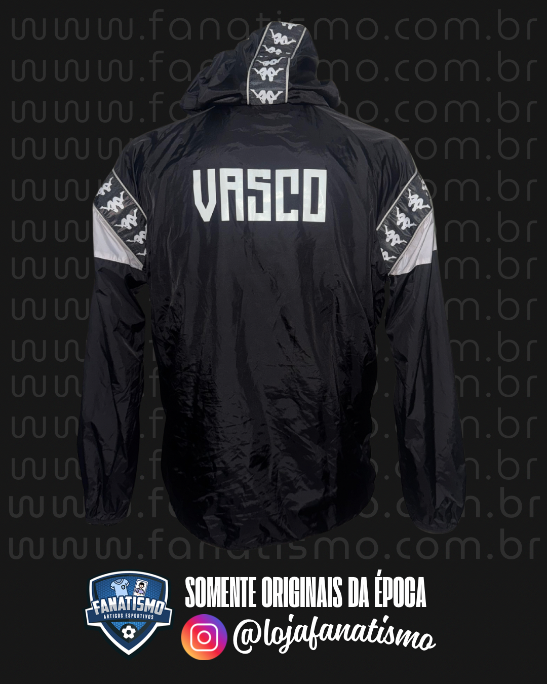 Jaqueta do Vasco Oficial Corta-Vento Kappa Cruz de Malta 2023 M - Imagem 2